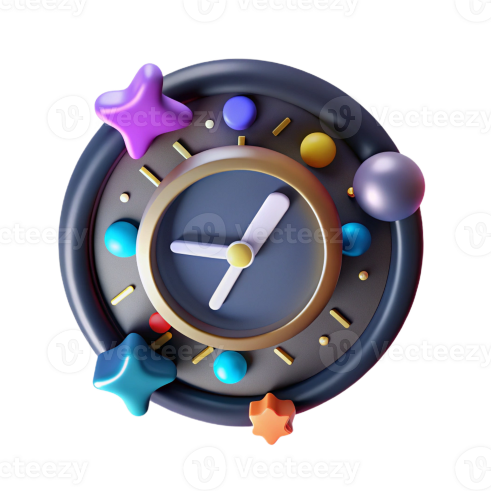 stunning abstract Social Media Clock Icon Representing Time Management Transparent Background authentic png