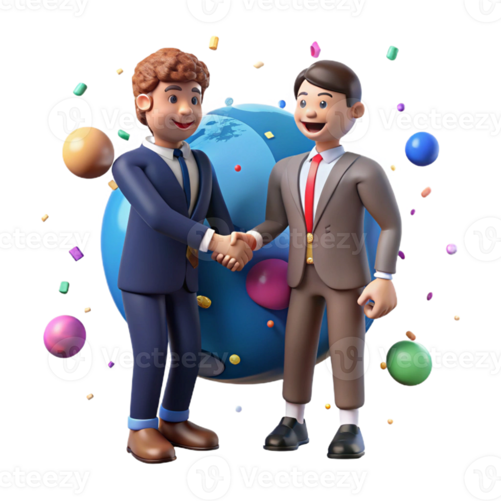 stunning creative Businessman Shaking Hands Representing Global Agreement Isolated Element original png