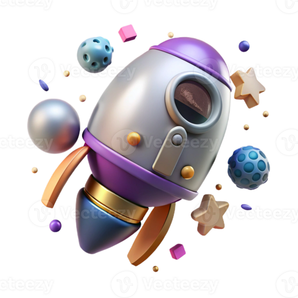 serene contemporary Space Capsule Floating in Space Cutout professional png