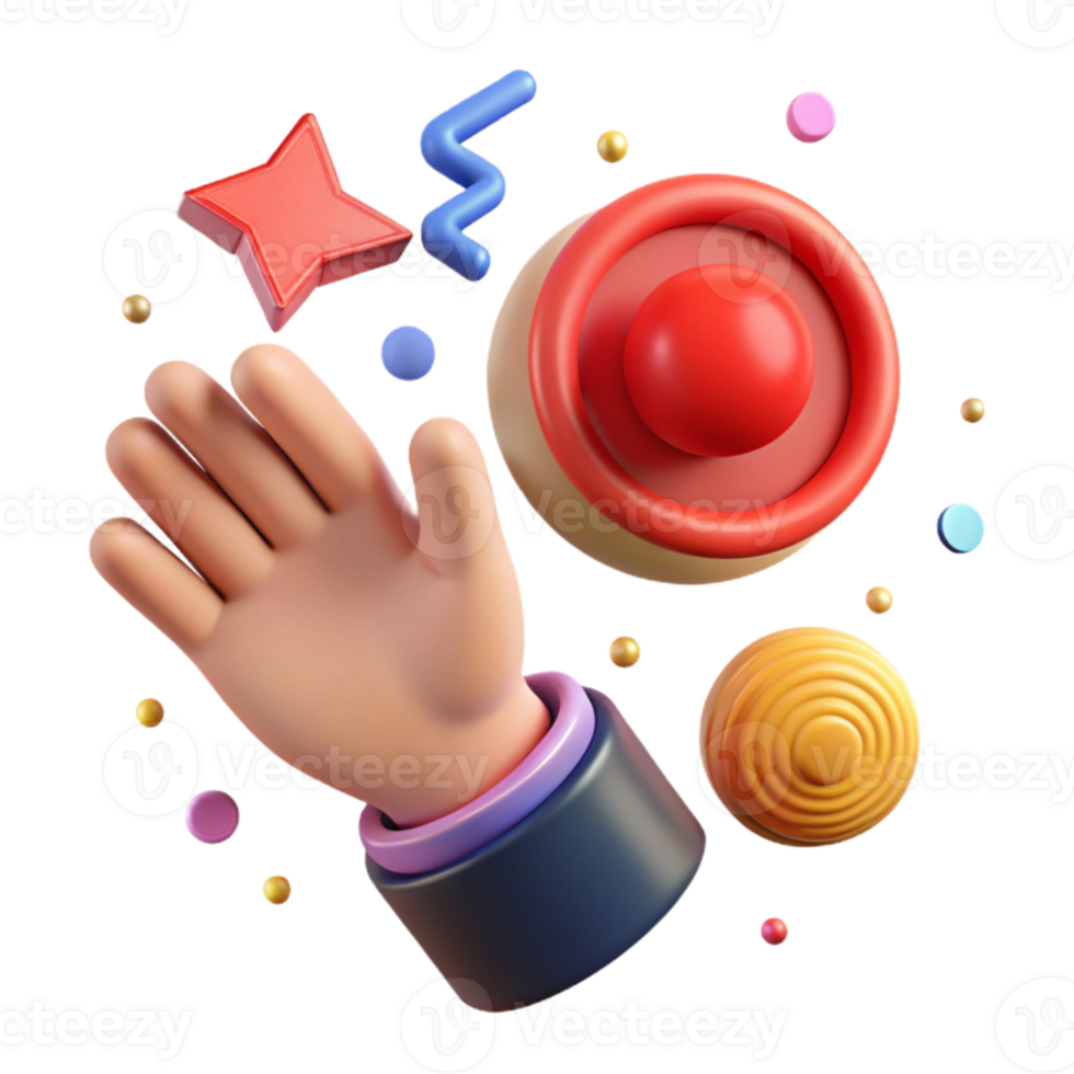 impressive modern Hand Reaching for Red Button Cutout detailed png