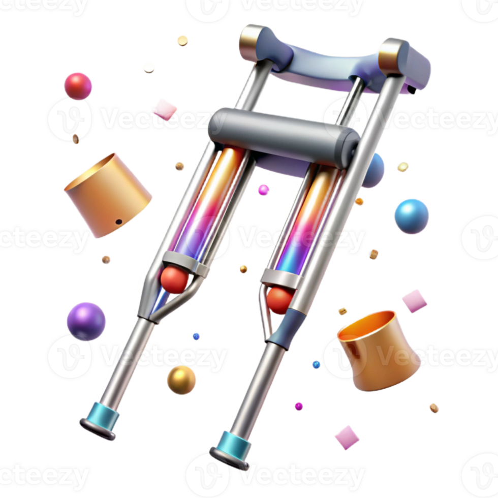 elegant vintage Crutches Single Aluminum Adjustable Isolated high quality png