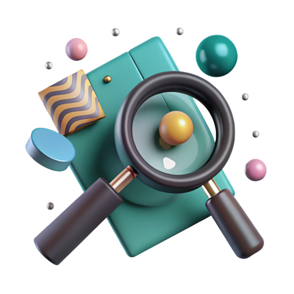 vibrant abstract Magnifying Glass Examining Options Isolated genuine png