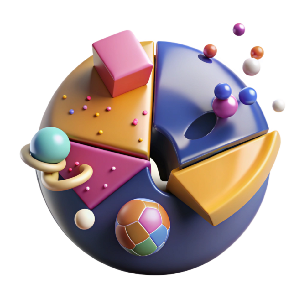 wonderful minimalist Pie Chart Showing Global Market Distribution Cutout authentic png