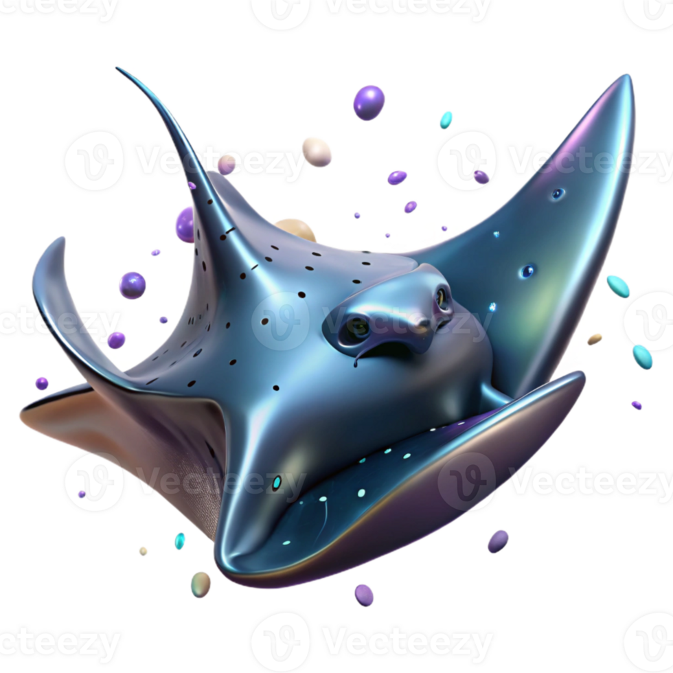 elegant rustic Manta Ray Underwater Graceful Movement Isolated genuine png