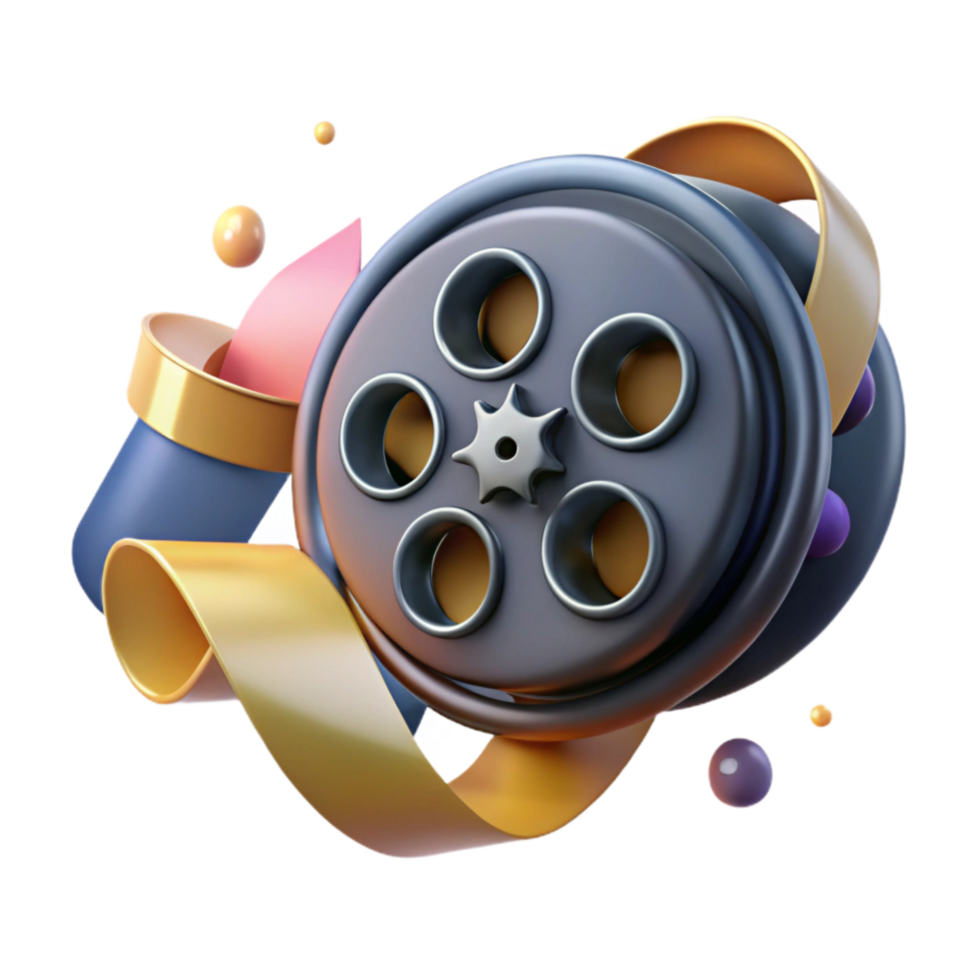 stunning creative Film Reel Retro Style Transparent Background authentic png