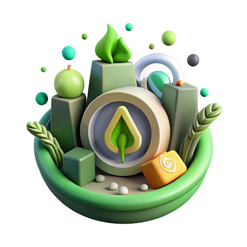 serene artistic Geothermal Energy Logo Icon with Green Hues Transparent Background high quality png