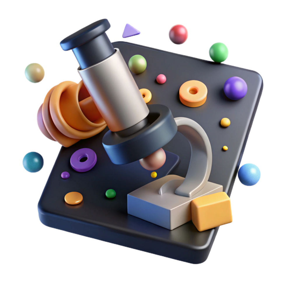 impressive abstract Microscope Slide with Sample Isolated Element authentic png