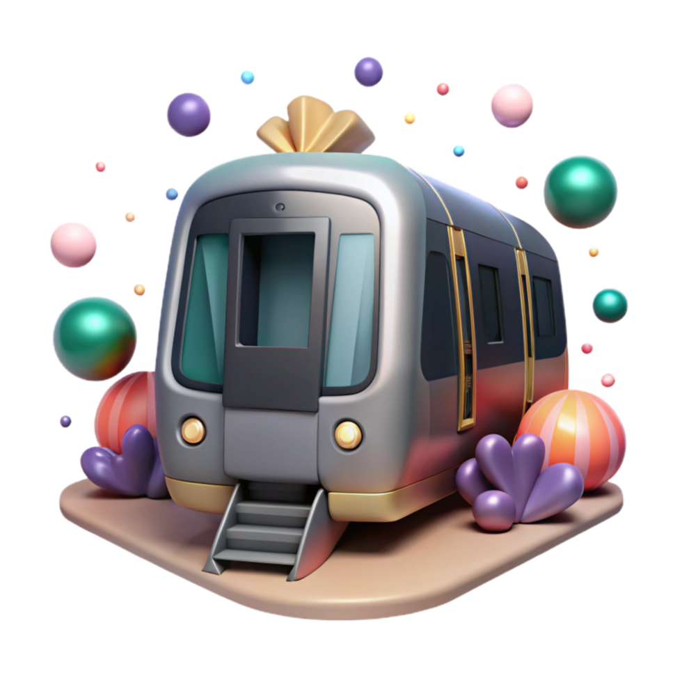 dramatic contemporary Subway Train Front View Isolated genuine png