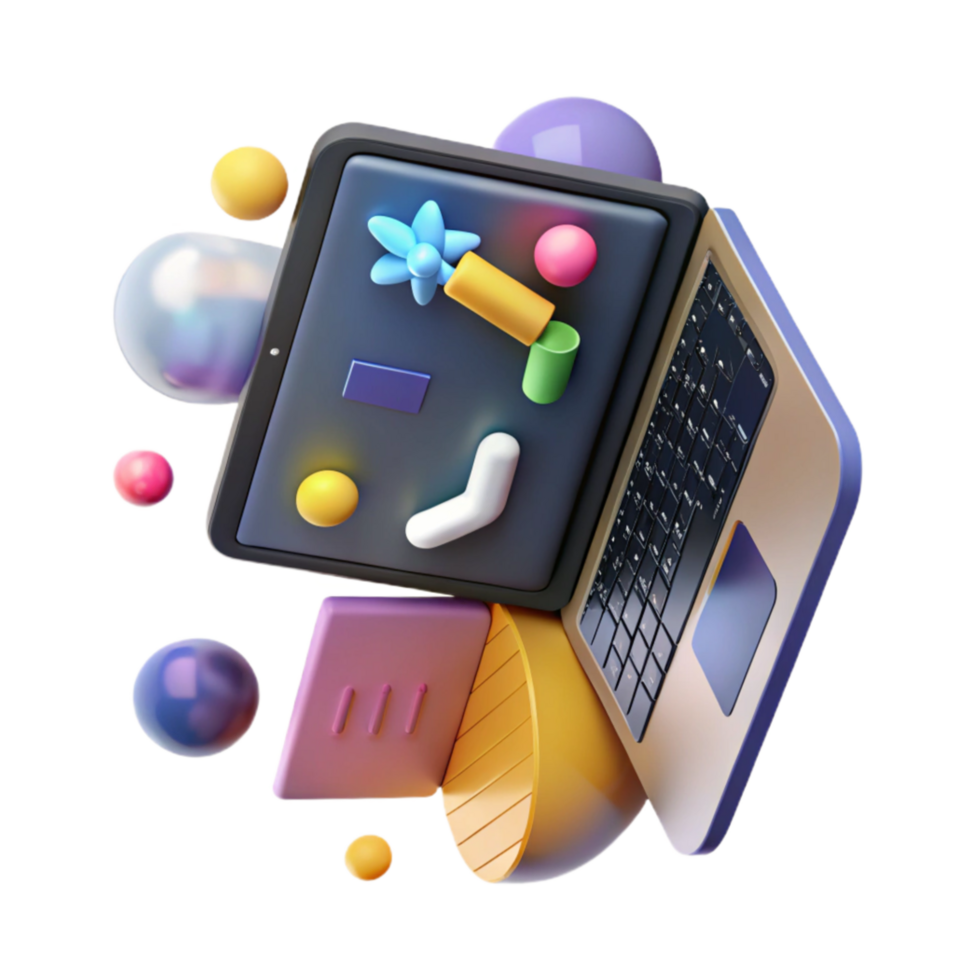 impressive classic Modern Laptop Displaying Code Editor Cutout professional png