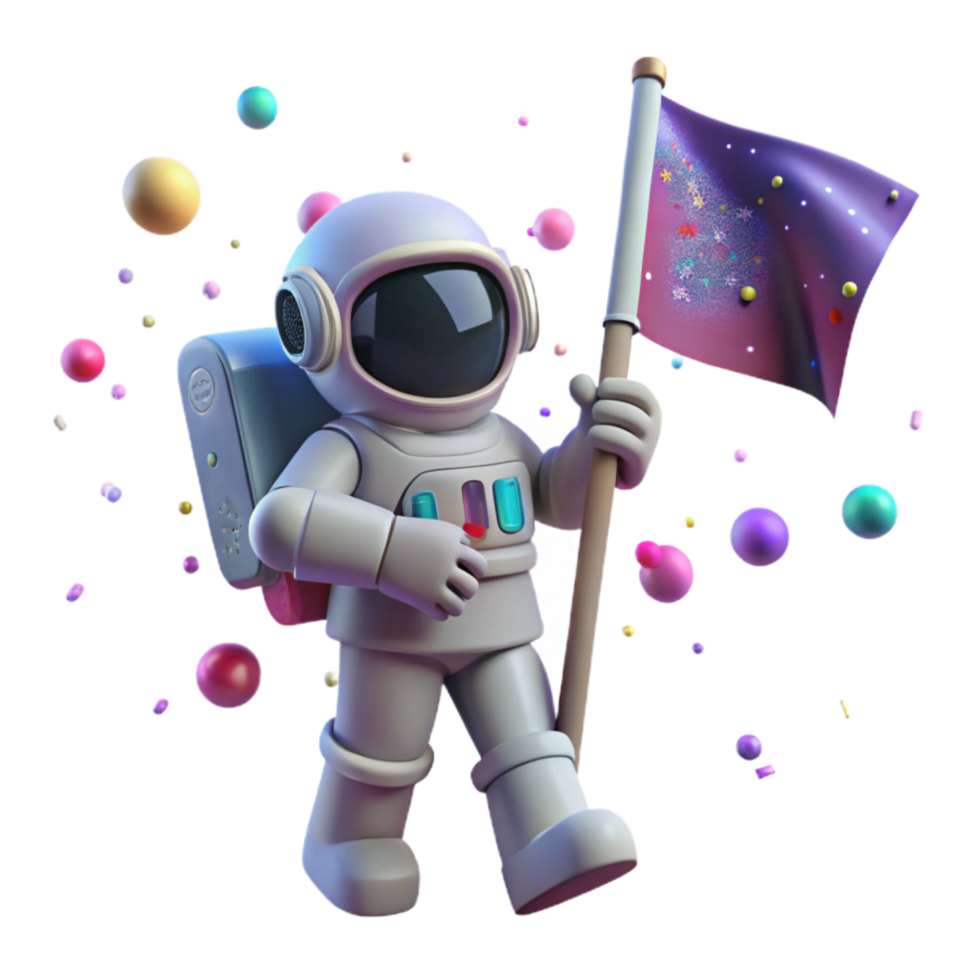 beautiful abstract Astronaut Holding Flag Generic Isolated high quality png