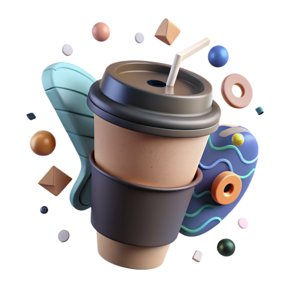 stunning creative Biodegradable Coffee Cup Top View Cutout authentic png