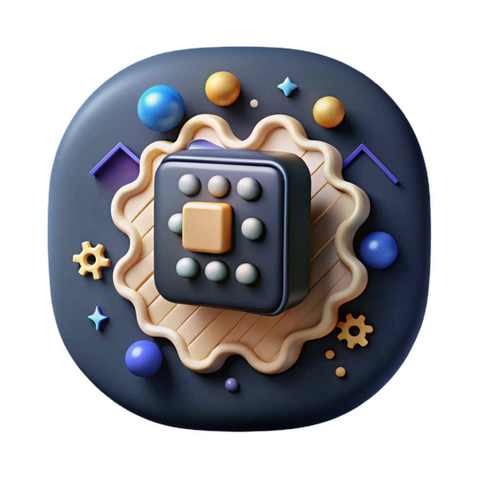 elegant rustic Artificial Intelligence Icon with Purple Outline Cutout high quality png
