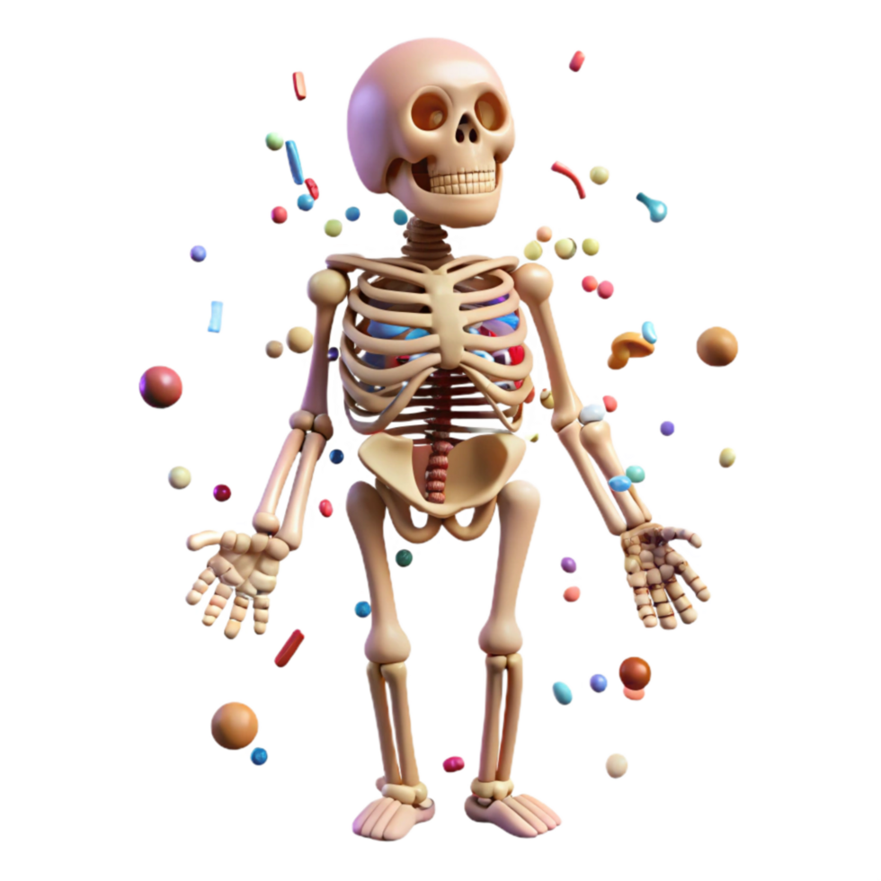 extraordinary creative Anatomical Skeleton Model Full Body Isolated detailed png