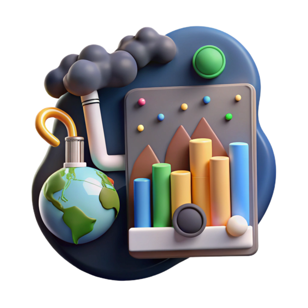 extraordinary creative Greenhouse Gas Emissions Chart Isolated Element detailed png