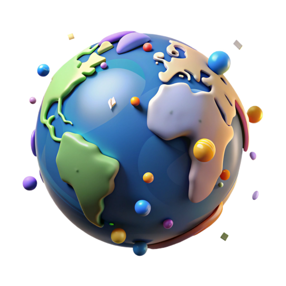 magnificent minimalist World Globe Rotating Animation Isolated high quality png