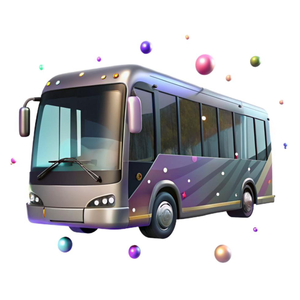 dramatic vintage Modern Bus Side View Transparent Background high quality png