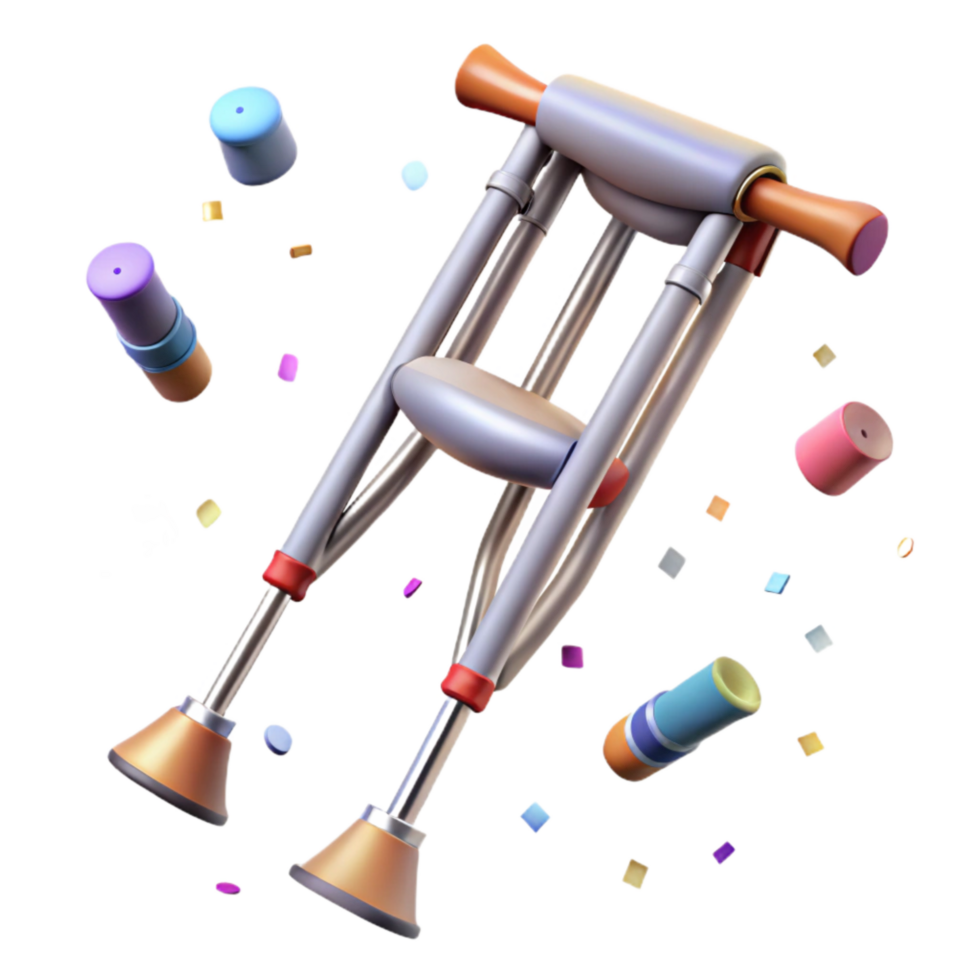 dramatic creative Crutches Single Aluminum Adjustable Isolated high quality png