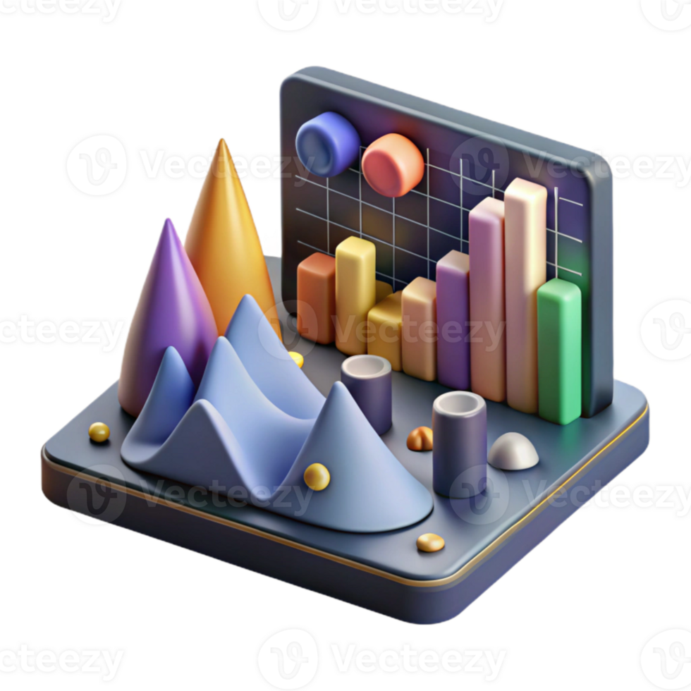 extraordinary creative Data Chart with Spikes and Dips Transparent Background high resolution png