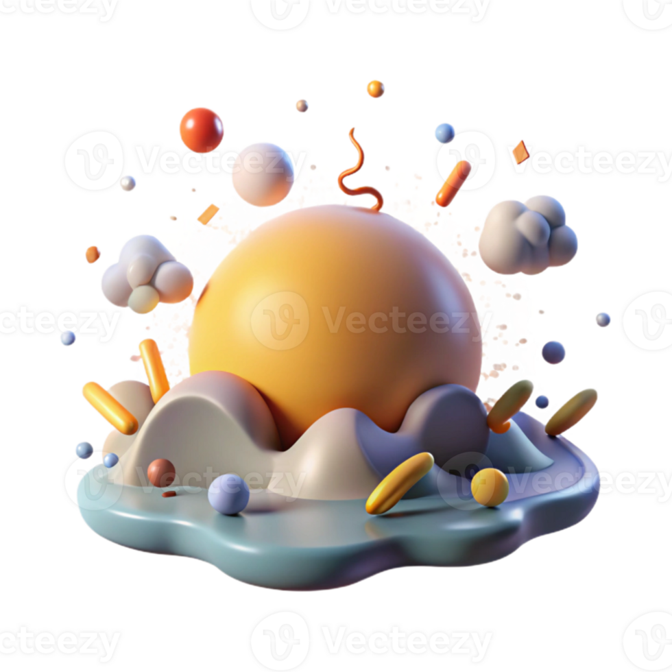 elegant rustic Rising Sun Through Fog Isolated Cutout png