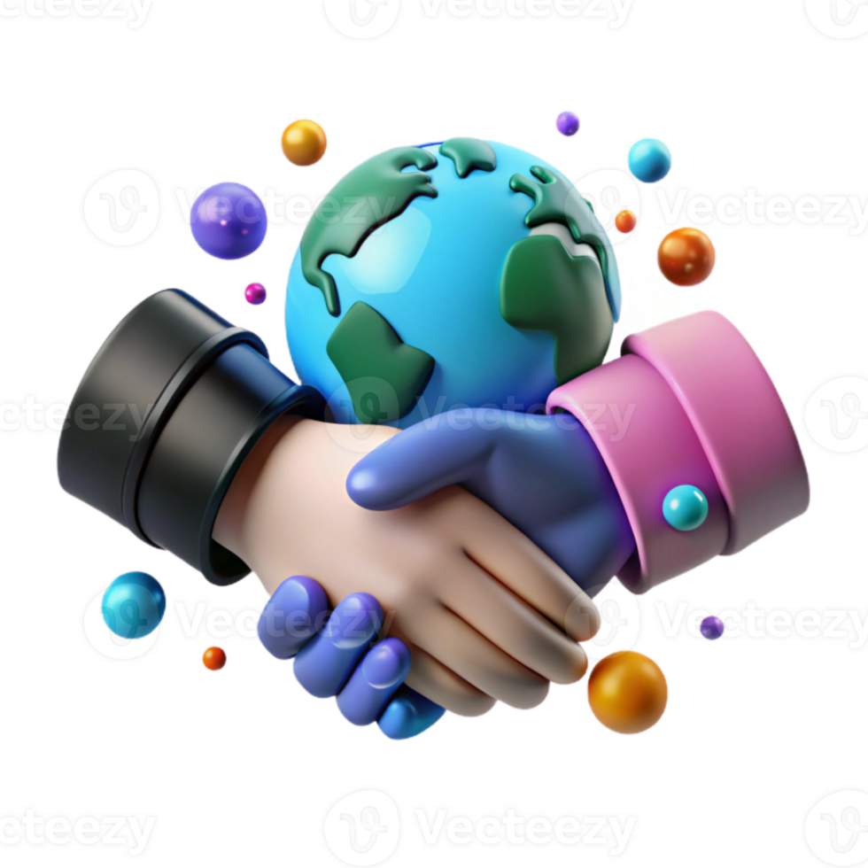 serene modern Handshake Representing Global Partnership Isolated Element authentic png