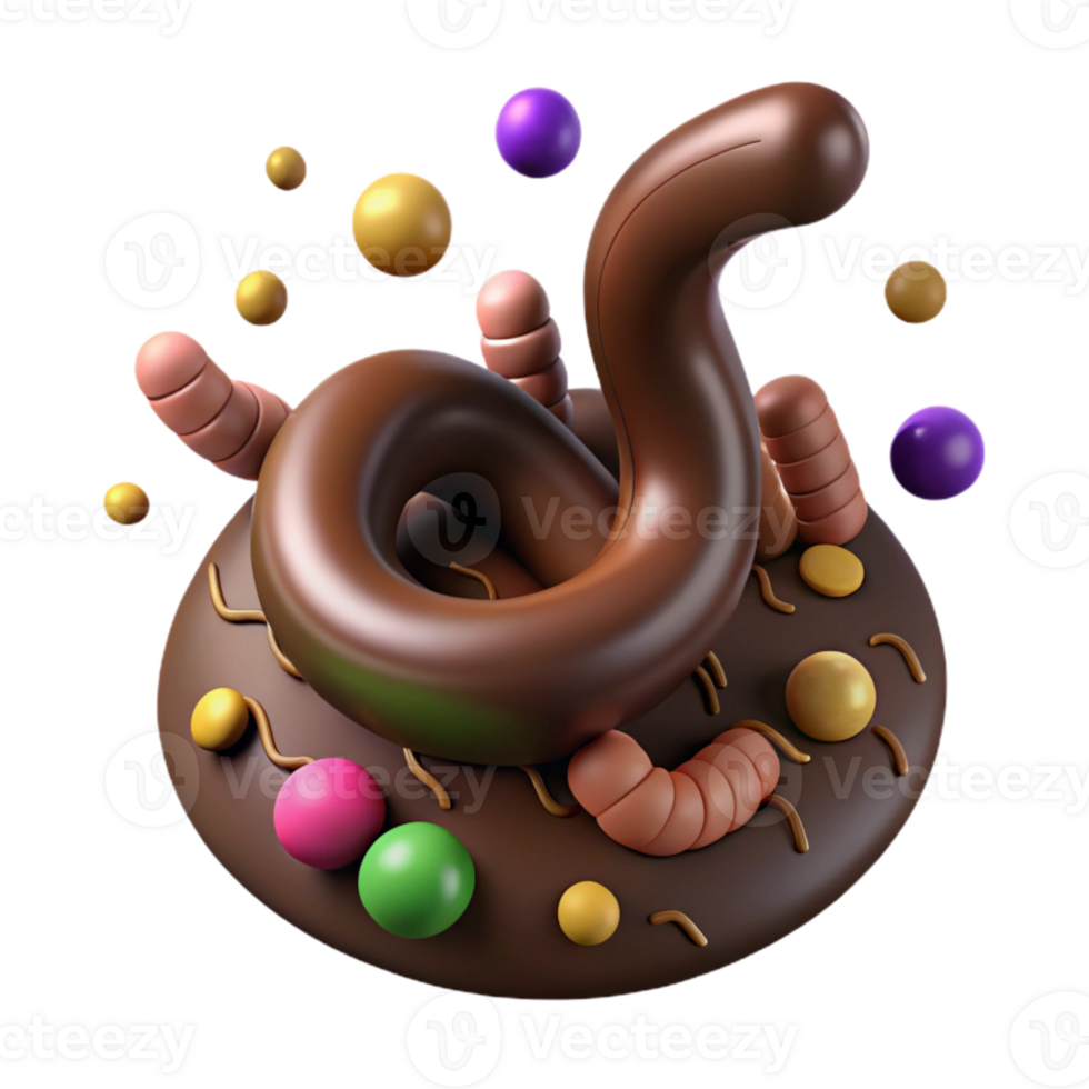 vibrant classic Worm Castings Dark Brown Color Isolated professional png