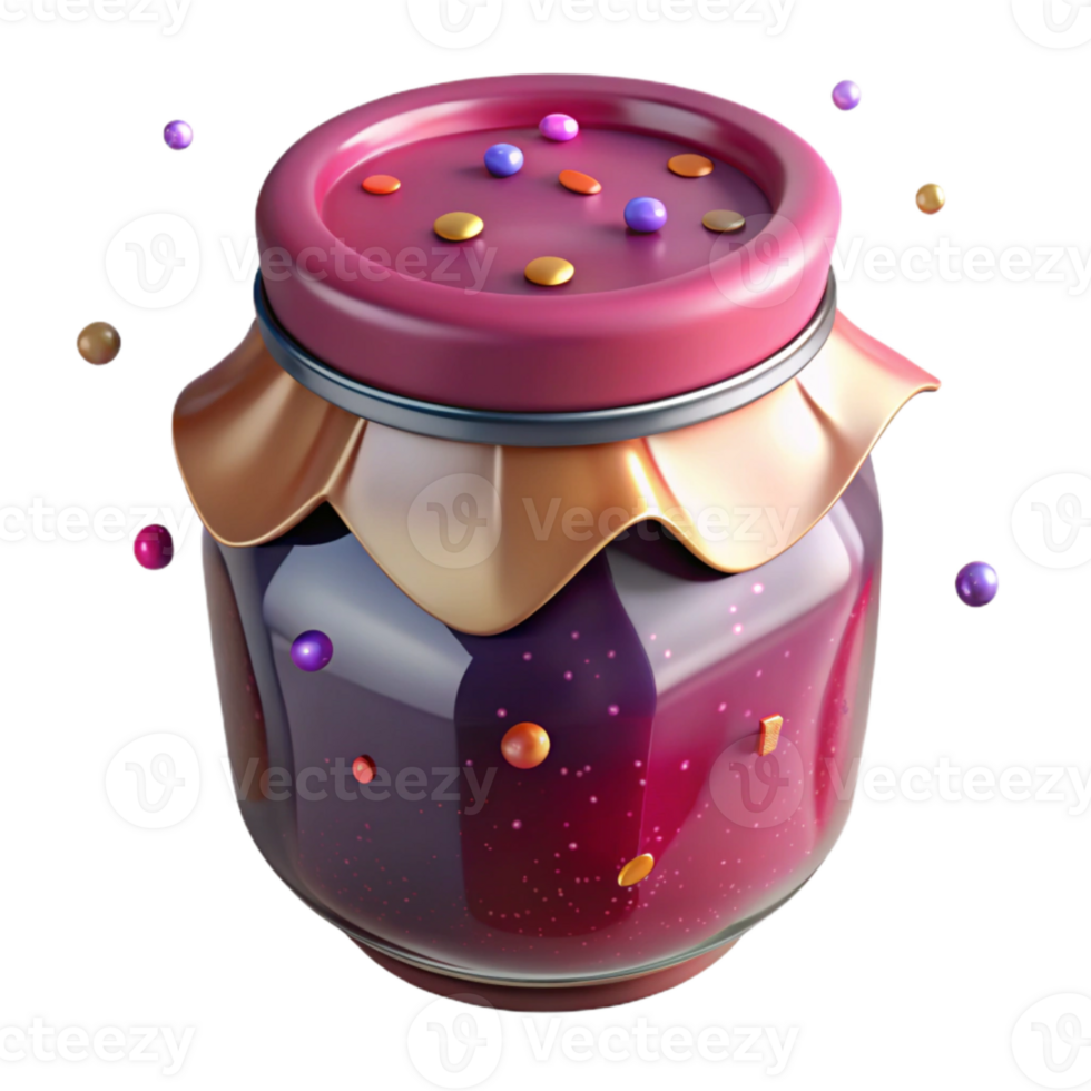 vibrant contemporary Glass Jar with Homemade Jam Front View Cutout professional png
