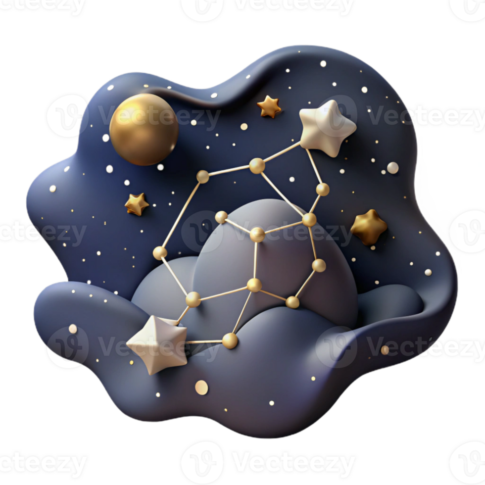 dramatic rustic Constellation in Night Sky Cutout Isolated on Transparent Background png