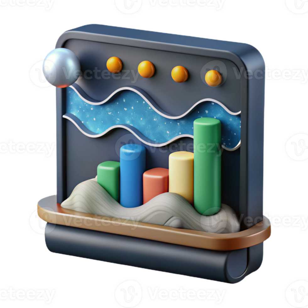elegant traditional Sea Level Rise Projection Graph Isolated with Data Points original png