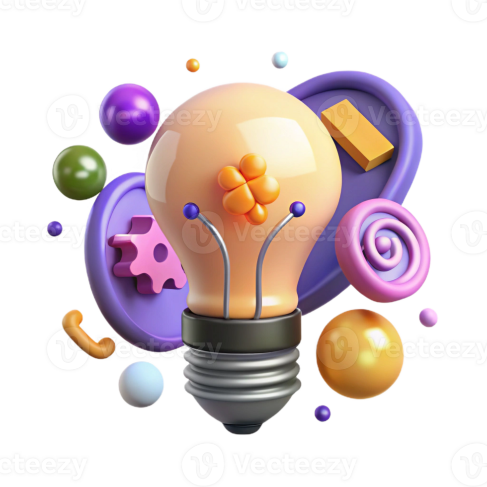 beautiful abstract Social Media Brand Awareness Icon Cutout Lightbulb exclusive png
