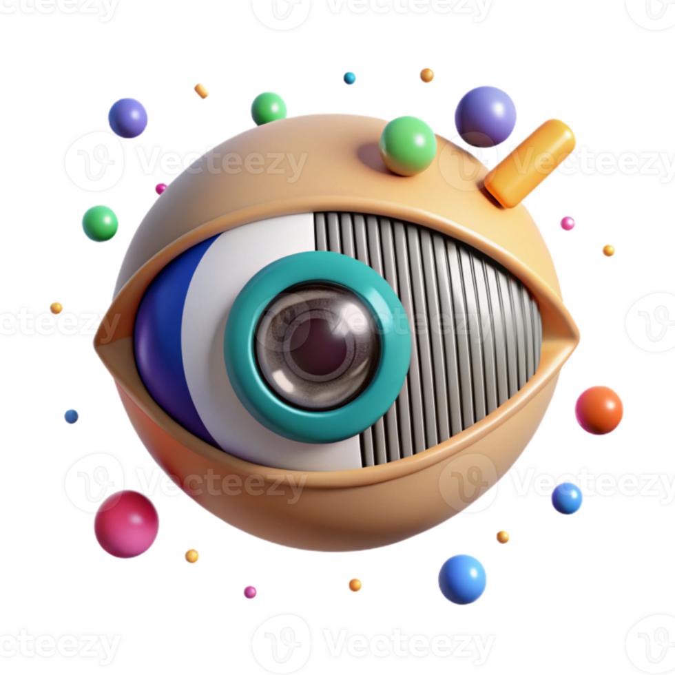 elegant vintage Human Eye Scanning a Barcode Transparent Background detailed png