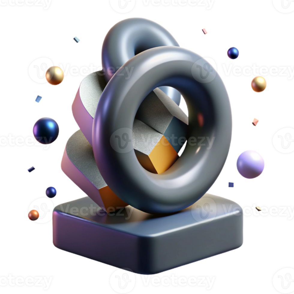 serene contemporary Abstract Sculpture Symbolizing Hope Isolated on Transparent Background premium png