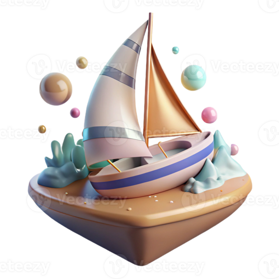 magnificent minimalist Sailboat Race Scene Isolated Element genuine png