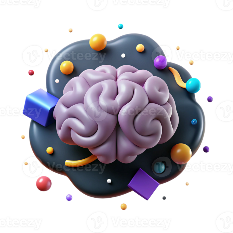magnificent abstract Simple Brain Icon with Transparent Background exclusive png