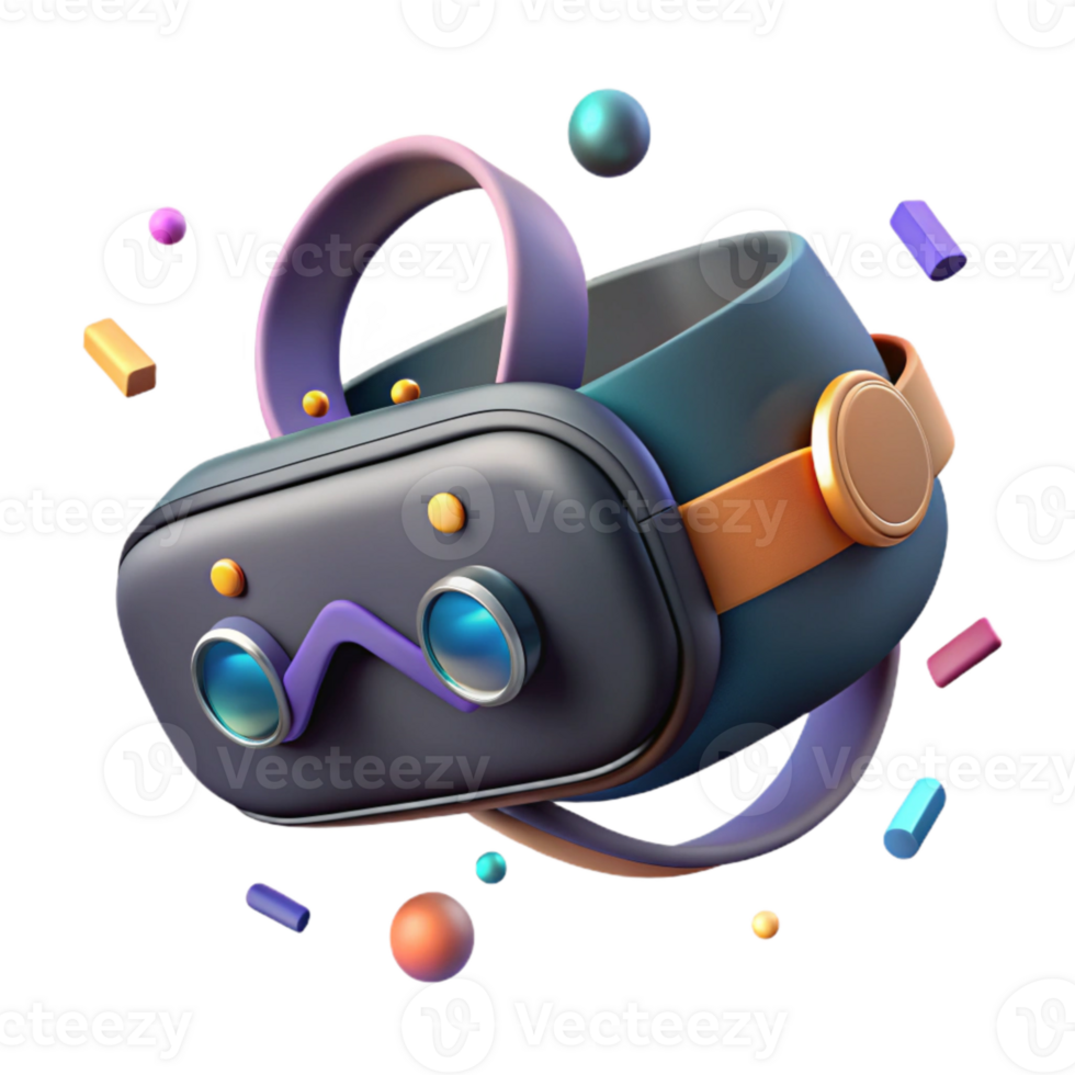 magnificent artistic Vr Headset with External Sensors Tracking System Transparent Background high resolution png
