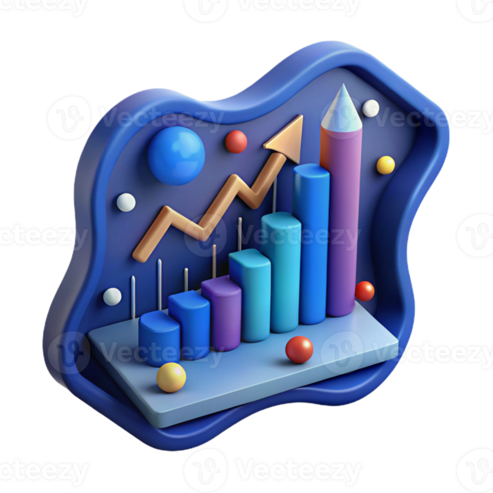 wonderful abstract Growing Stock Market Graph Blue Color Cutout Element detailed png