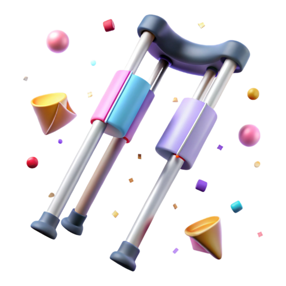 dramatic traditional Crutches Angled View Isolated Element exclusive png