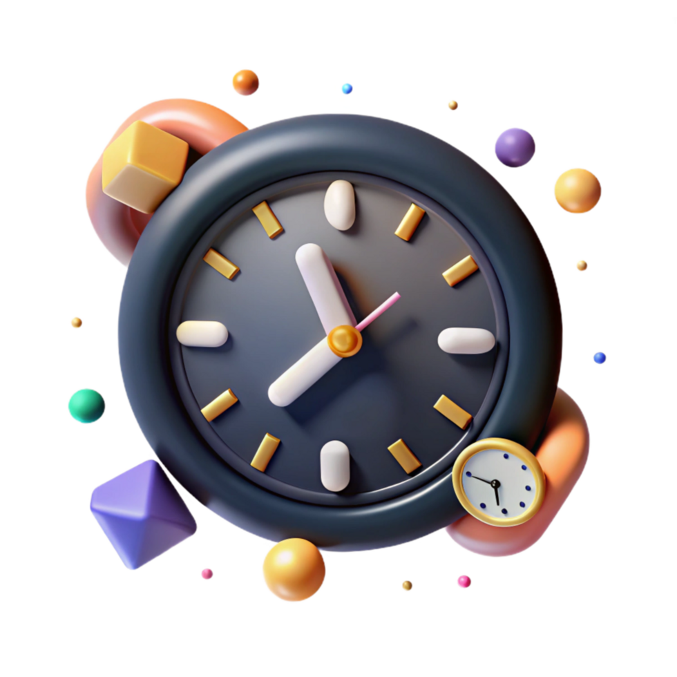 elegant rustic Social Media Clock Icon Representing Time Management Transparent Background high resolution png