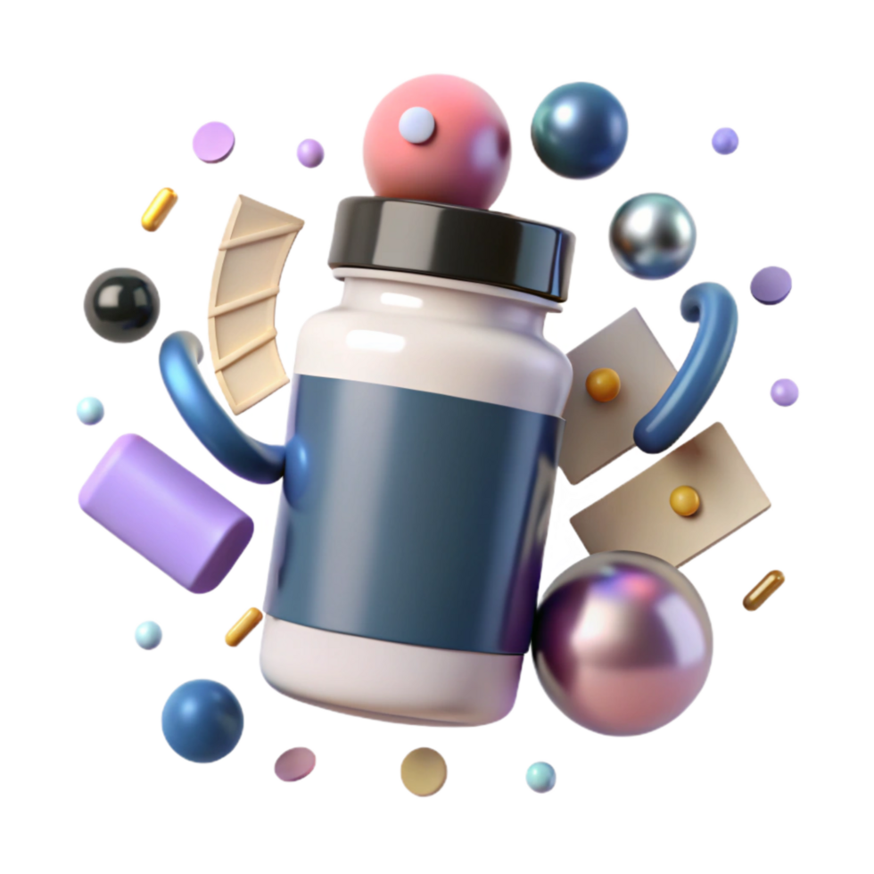 vibrant vintage Pill Bottle with White Label Transparent Background genuine png