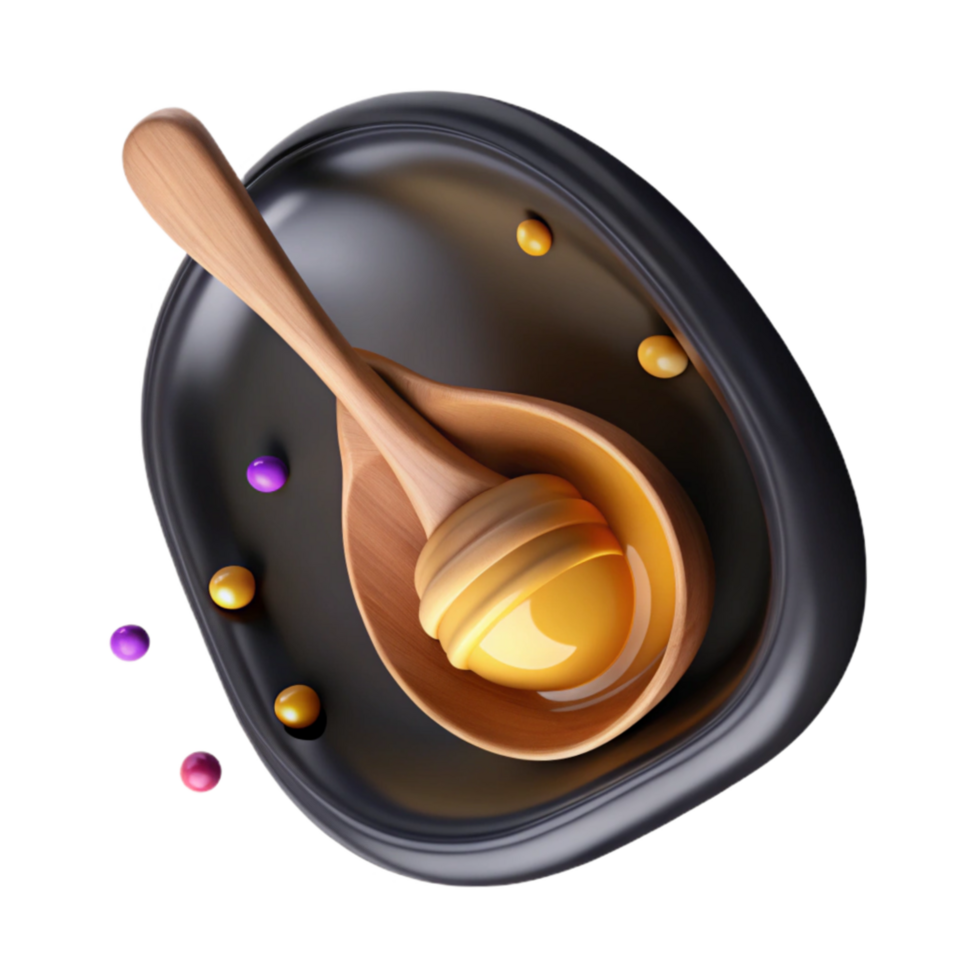 stunning classic Wooden Spoon with Honey Dripping Isolated authentic png