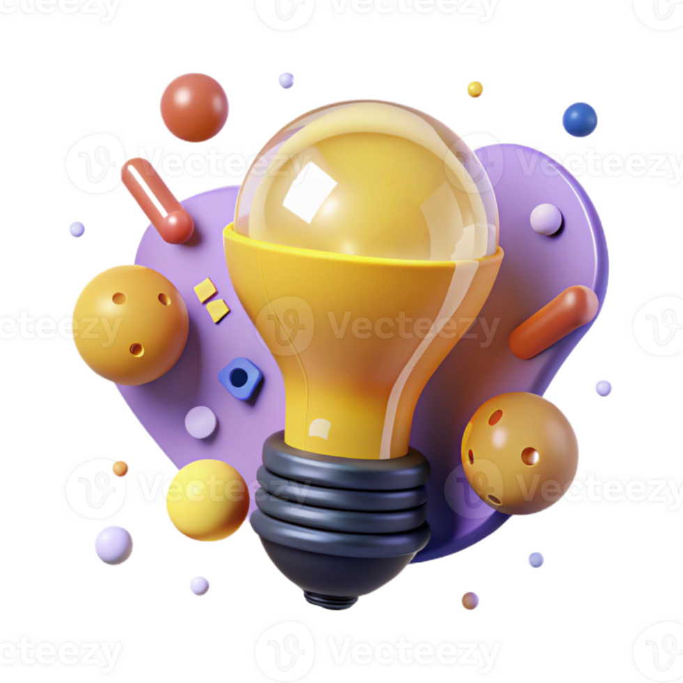 magnificent rustic Lightbulb Idea Generation Yellow Transparent Background detailed png