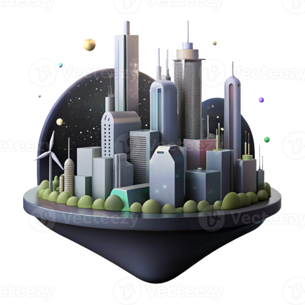 stunning traditional Sustainable City Skyline Silhouette Isolated high quality png