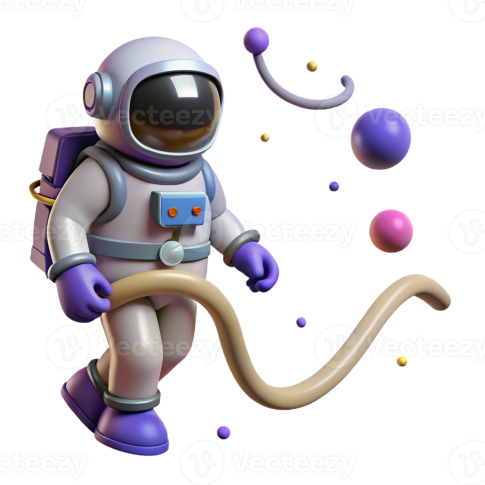 serene creative Space Walk Tether Line Isolated exclusive png