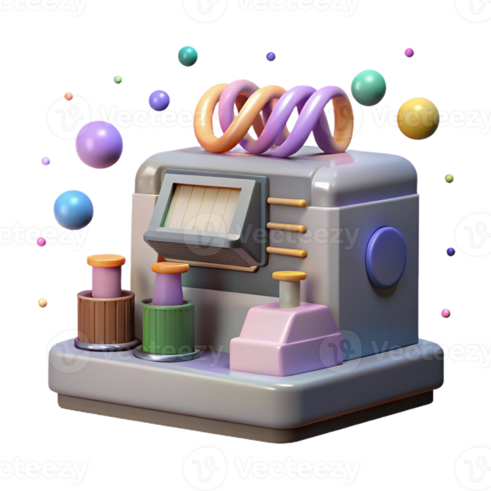 dramatic abstract Dna Sequencing Machine Front View Isolated high resolution png