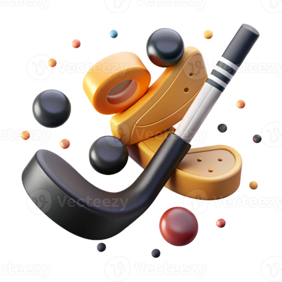 magnificent modern Hockey Stick with Puck Transparent Background professional png