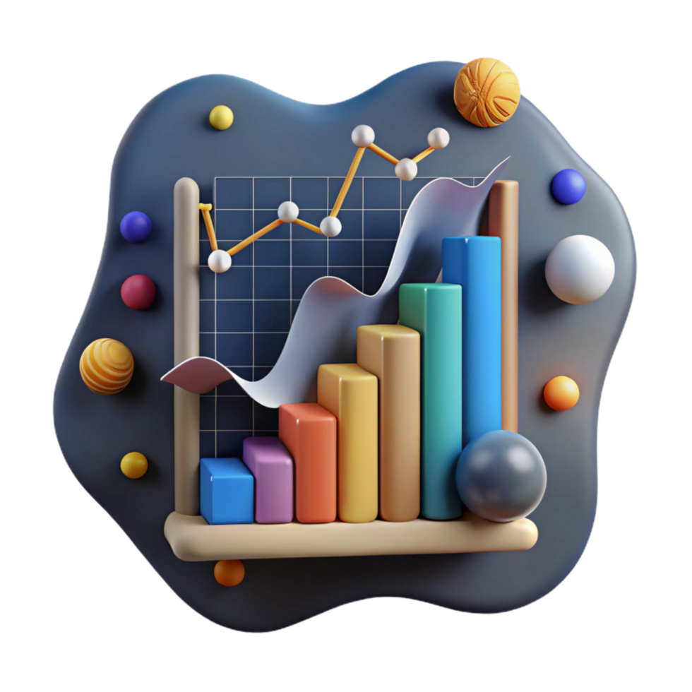 serene contemporary Data Graph Showing Exponential Growth Transparent high quality png