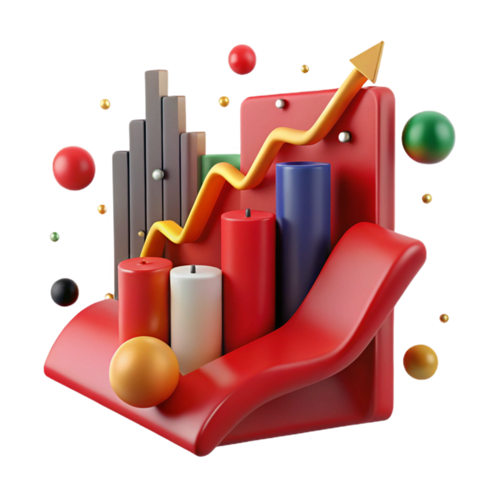 extraordinary contemporary Unstable Stock Market Graph Red Color Cutout Element exclusive png