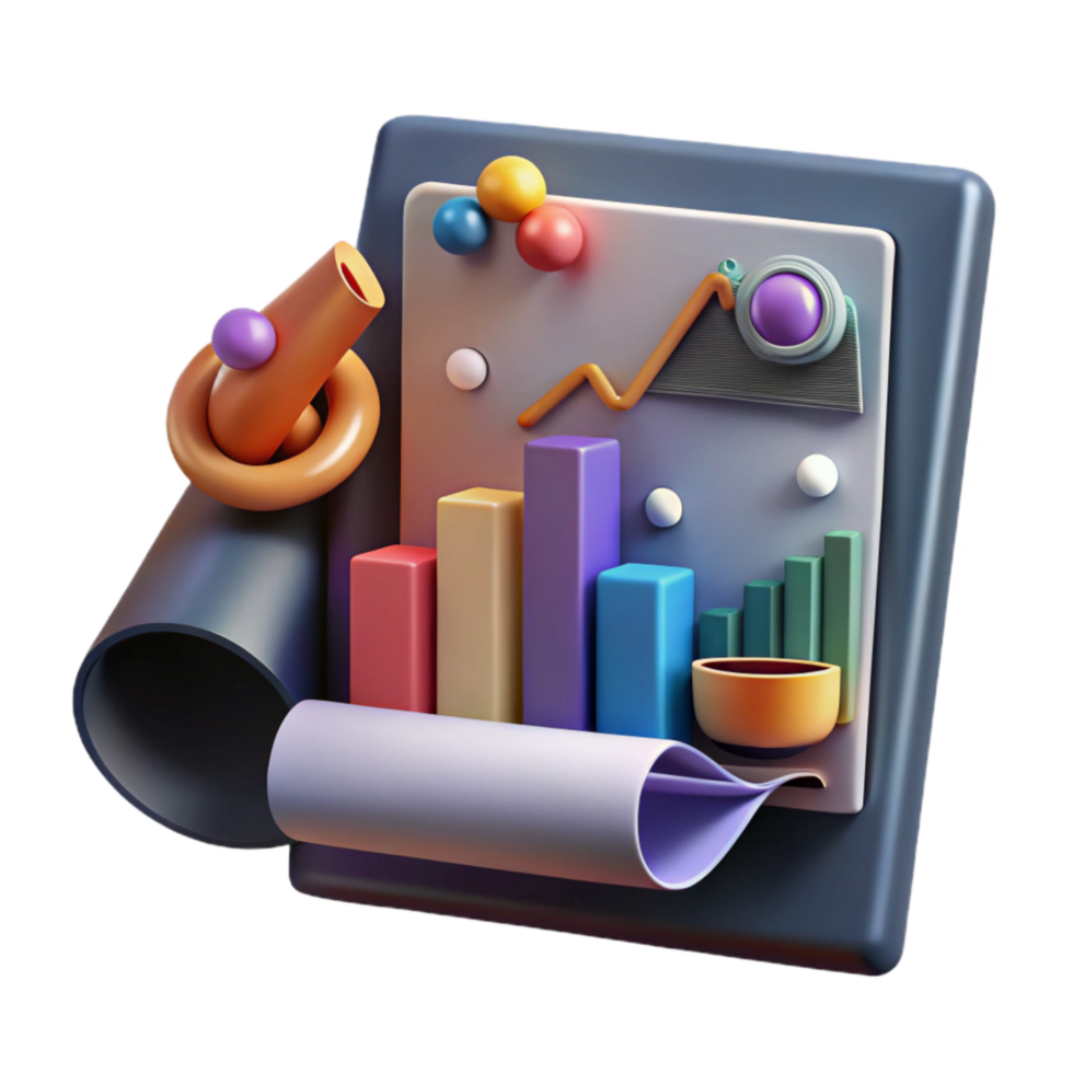stunning artistic Financial Data Chart with Line Graph Detail Cutout on Transparent Background exclusive png