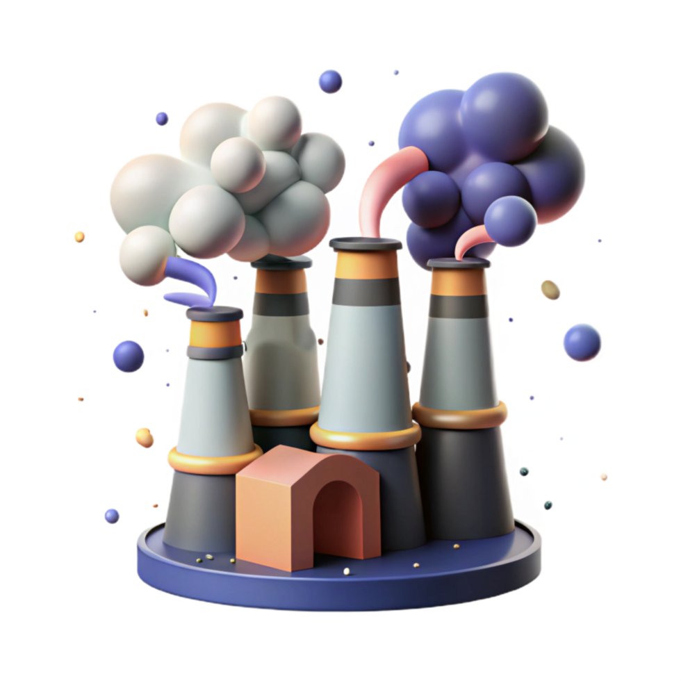 wonderful creative Factory Smokestacks Emitting Smoke Cutout authentic png