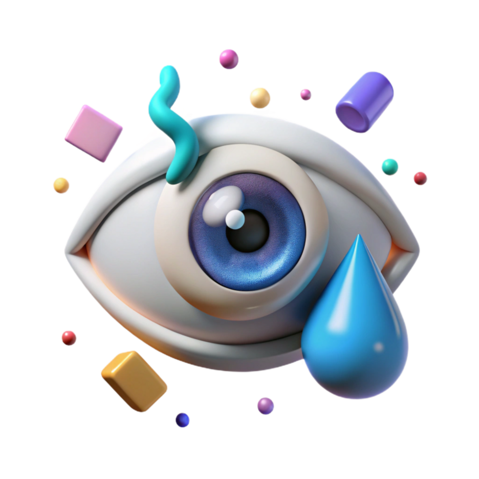 impressive minimalist Human Eye Crying Single Tear Isolated Element authentic png