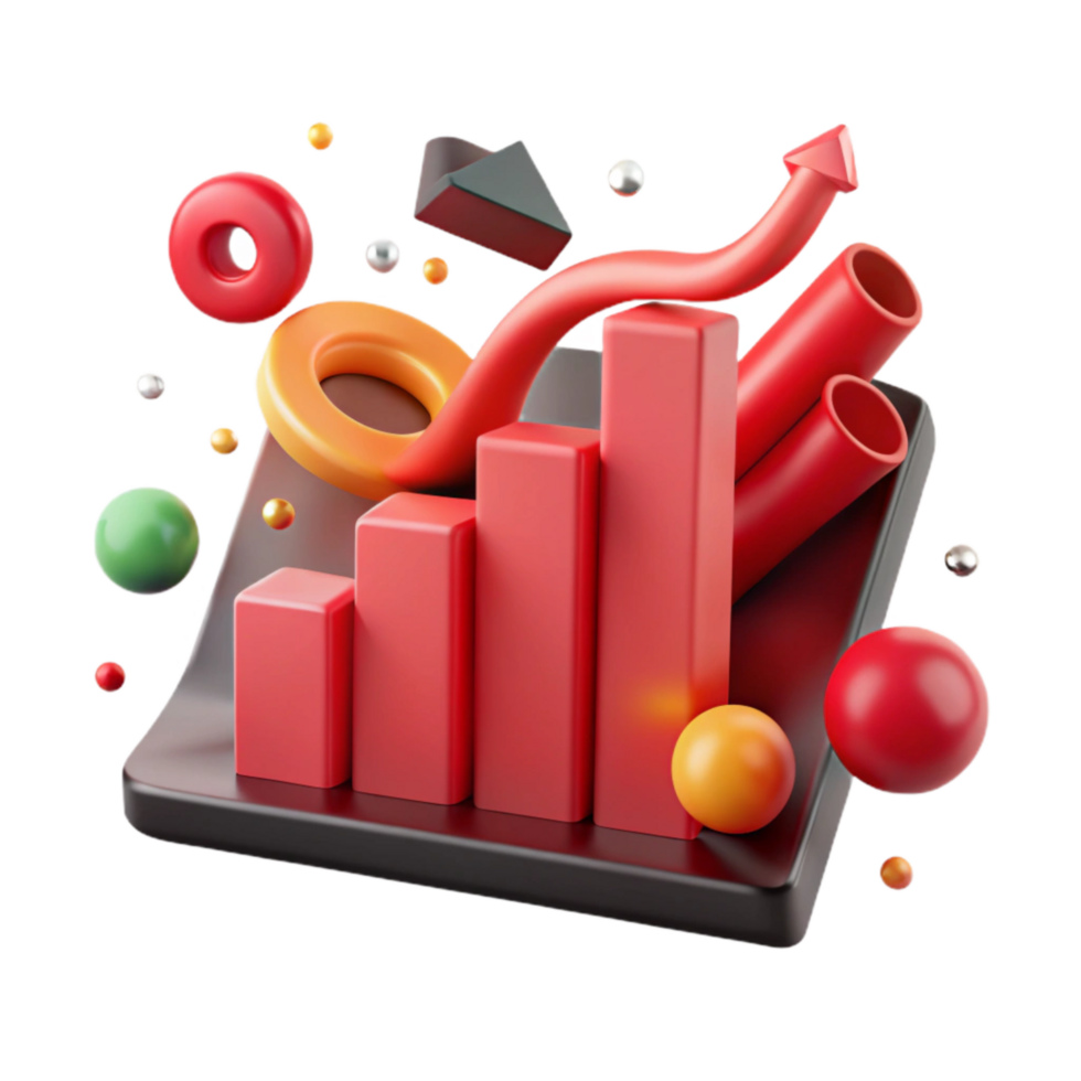 extraordinary classic Economic Downturn Graph Red Color Cutout genuine png